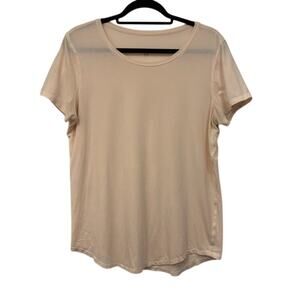 Lululemon Love Tee I Curved Hem Crewneck Top Blush Pink Size 8 Short Sleeve FLAW